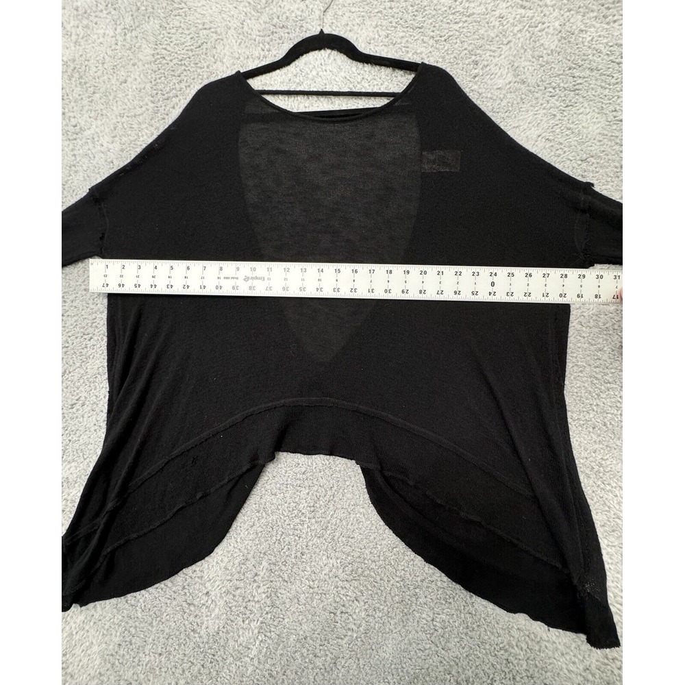 We the‎ Free Black Sheer Top Boho Pheasant Baby Doll Long Sleeve Top Small - Picture 6 of 8